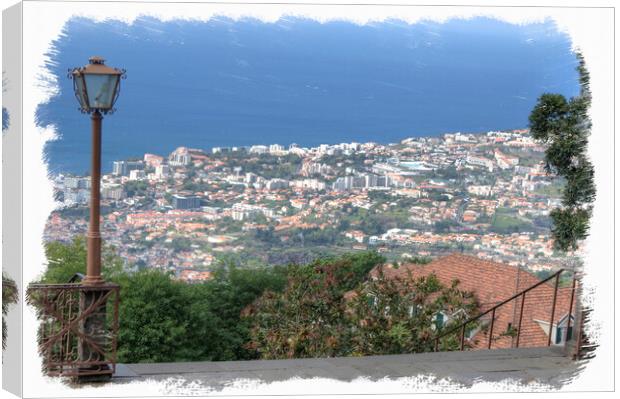 View of Funchal from Monte. Canvas Print by David Birchall