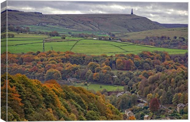 Stoodley Pike from Old Town. Canvas Print by David Birchall