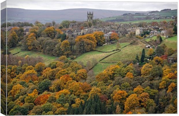 View to Heptonstall from Old Town. Canvas Print by David Birchall