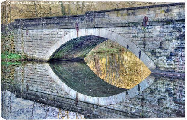 Calver Bridge Reflection, Derbyshire Canvas Print by David Birchall
