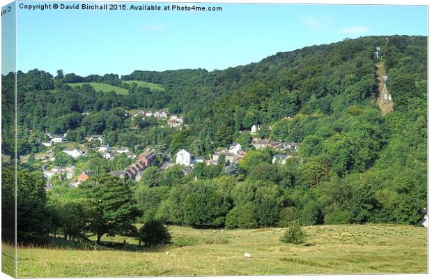  Matlock Bath and Heights of Abraham from Starkhol Canvas Print by David Birchall