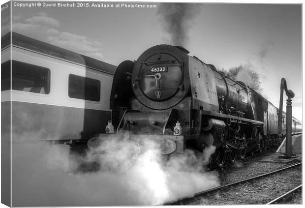  46233 Duchess Of Sutherland in black and white Canvas Print by David Birchall
