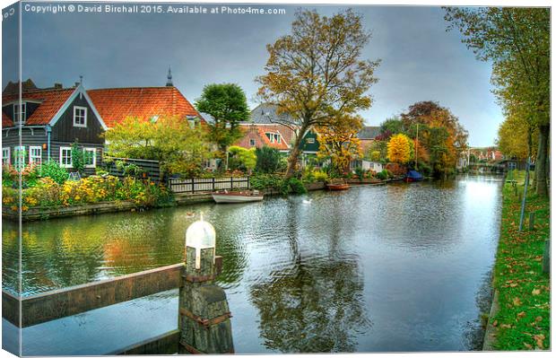  Dutch Waterway In Autumn Canvas Print by David Birchall