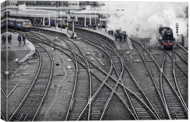 Steam trains in Sheffield Canvas Print by David Birchall