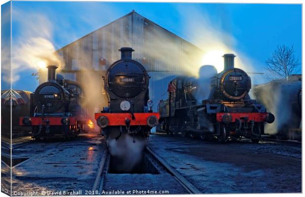 Evening at Great Central Railway, Loughborough Canvas Print by David Birchall