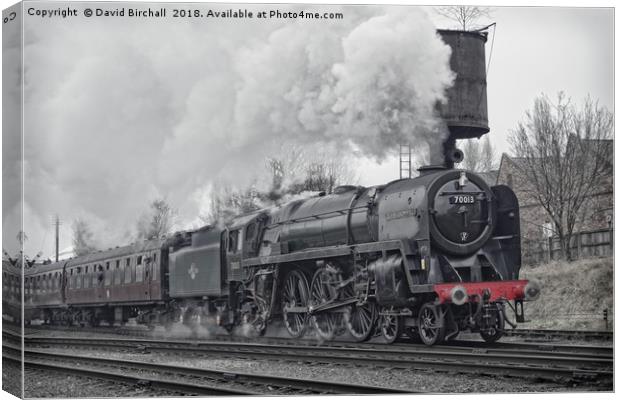 70013 Oliver Cromwell departing Loughborough Canvas Print by David Birchall