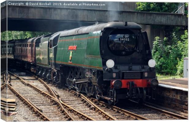 Bulleid Pacific 34092 City Of Wells  Canvas Print by David Birchall
