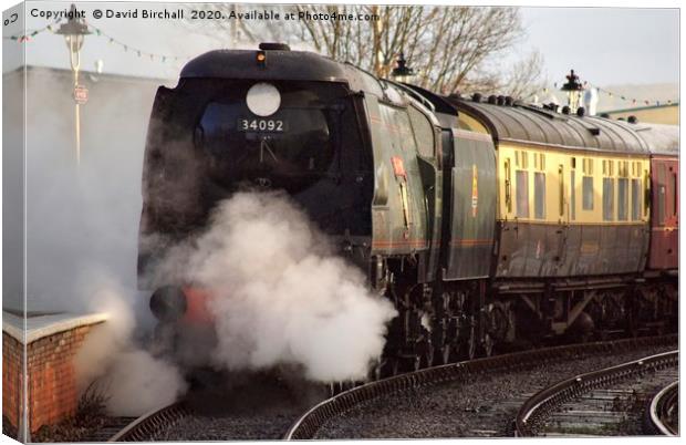 Bulleid Pacific 34092 City Of Wells Canvas Print by David Birchall