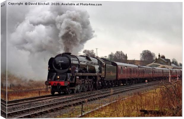 35018 British India Line departing Hellifield. Canvas Print by David Birchall