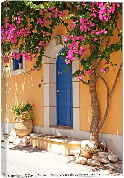 A Colourful Welcome Home in Assos. Canvas Print by David Birchall