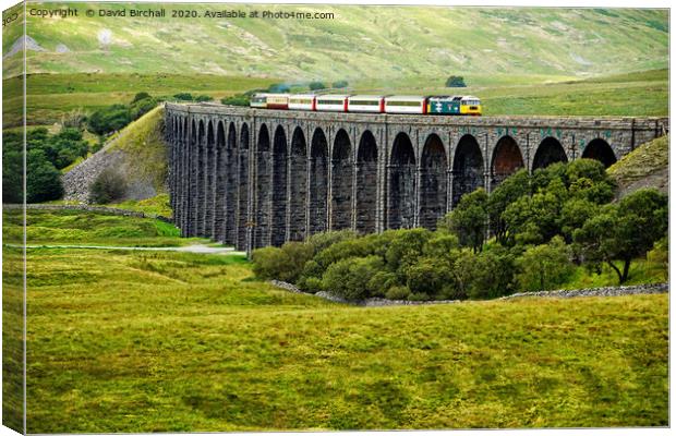 Staycation Express crossing Ribblehead viaduct Canvas Print by David Birchall