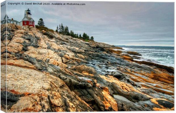 Pemaquid Point Lighthouse, Maine, America. Canvas Print by David Birchall