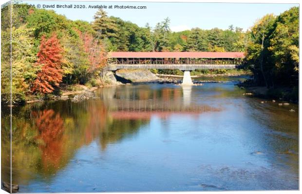 Swift River covered bridge, North Conway, New Hampshire, USA Canvas Print by David Birchall