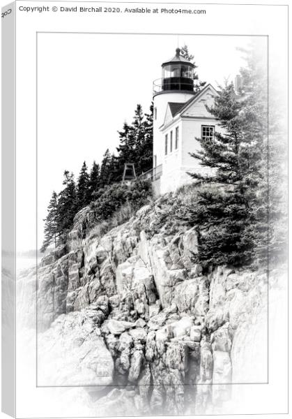 Bass Harbour Head lighthouse, USA. Canvas Print by David Birchall