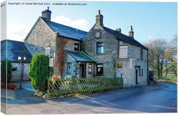 The Queen Anne pub at Great Hucklow, Derbyshire Canvas Print by David Birchall