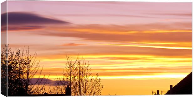 Sunset, Gateshead, Skyline Canvas Print by Helen Holmes
