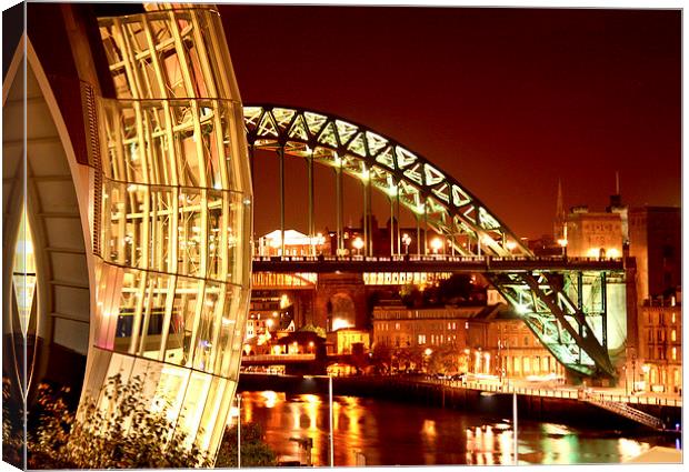 The Sage and Tyne Bridge, Newcastle Canvas Print by Helen Holmes