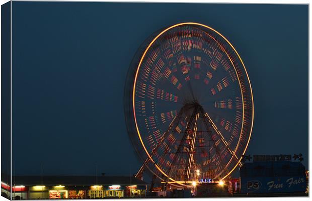 Ferris wheel at night Canvas Print by A B