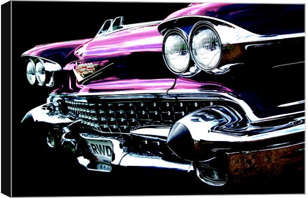 Pink Cadillac Canvas Print by Rock Weasel Designs