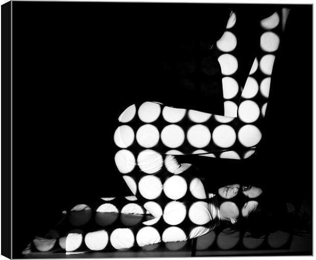 black white spots using projection Canvas Print by Sara Booth