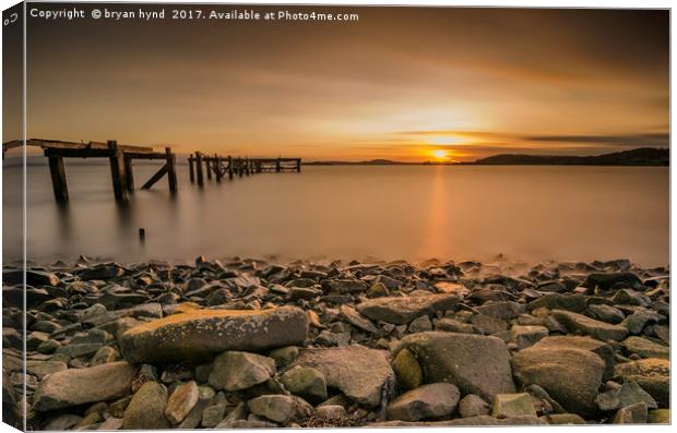 Sunset at Hawkscraig Canvas Print by bryan hynd