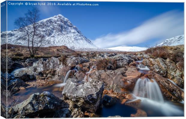 Etive Mor Falls  Canvas Print by bryan hynd