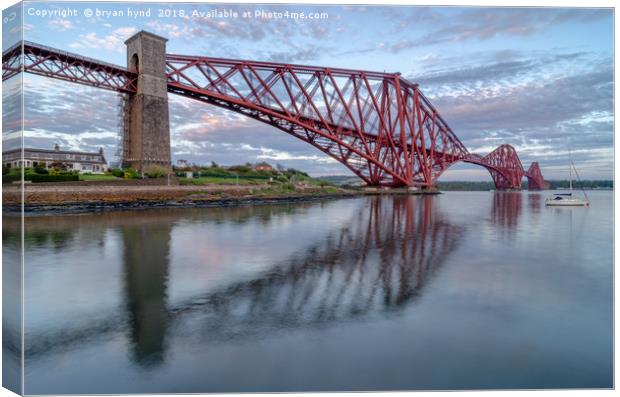 Rail Bridge Reflections Canvas Print by bryan hynd