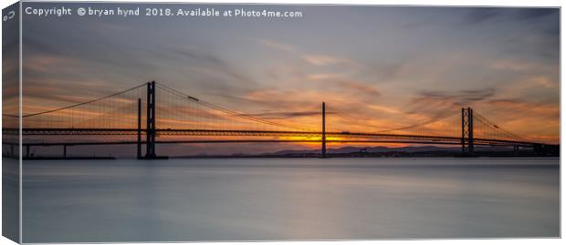 Road Bridges at Sunset  Canvas Print by bryan hynd