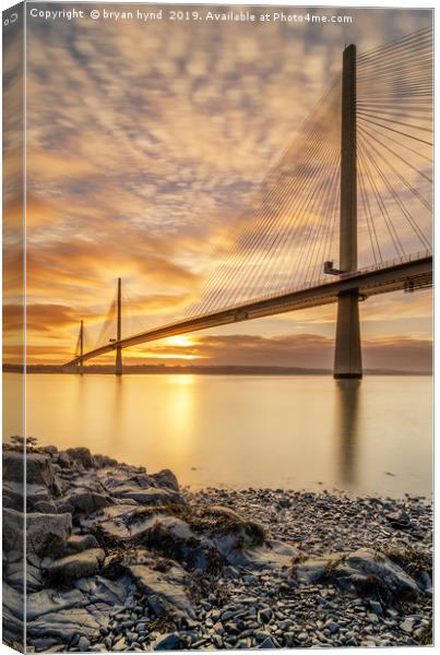 Queensferry Sunset Portrait Canvas Print by bryan hynd