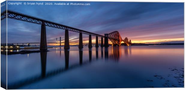 South Queensferry Sunset Panorama  Canvas Print by bryan hynd