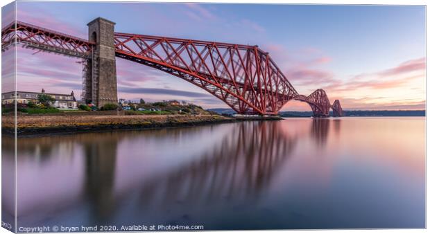 Forth Bridge Reflections Canvas Print by bryan hynd