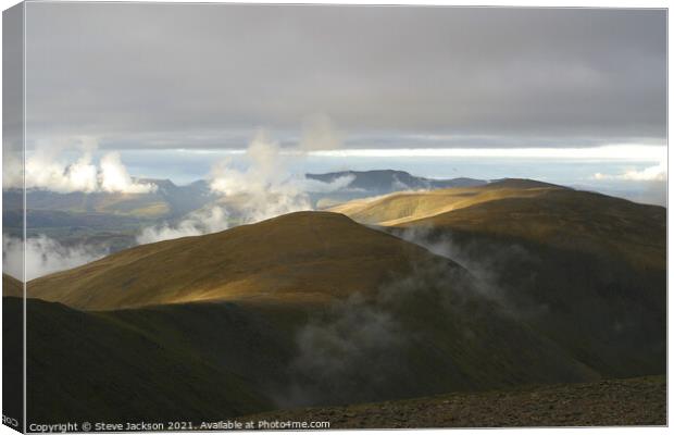 Cloud on the fells Canvas Print by Steve Jackson