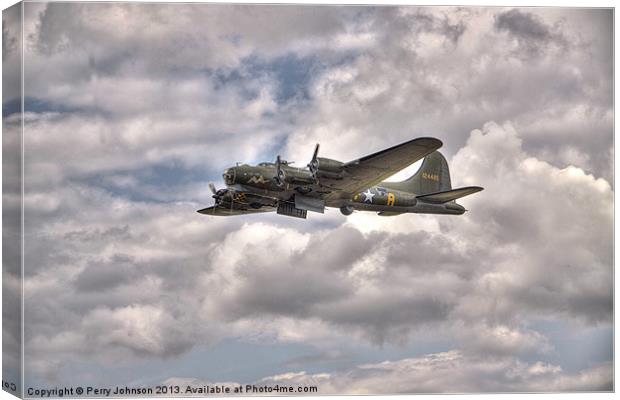 B17 Flying Fortress Sally B Canvas Print by Perry Johnson