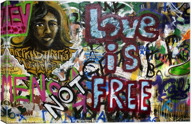 Love is not free. Canvas Print by Perry Johnson