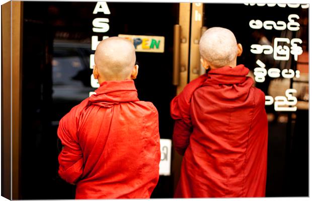 Young Monks Canvas Print by Perry Johnson