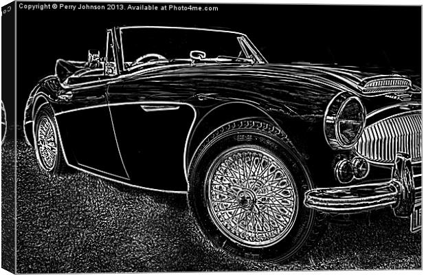 Black & White Healey Canvas Print by Perry Johnson