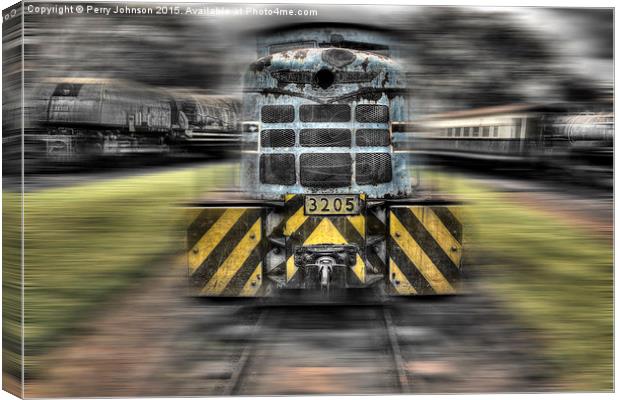 Locomotive Canvas Print by Perry Johnson