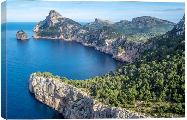 View point at Cap de Formentor Canvas Print by Perry Johnson