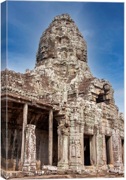 Temple at Angkor Wat Canvas Print by Perry Johnson
