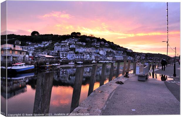 Sunset on The River Looe in Cornwall Canvas Print by Rosie Spooner