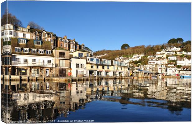 Early morning reflections on The River Looe  Canvas Print by Rosie Spooner
