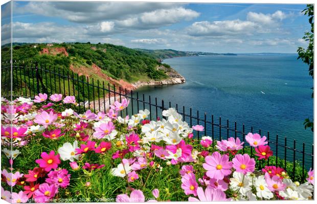 Beautiful flowerbeds at Babbacombe Downs Canvas Print by Rosie Spooner