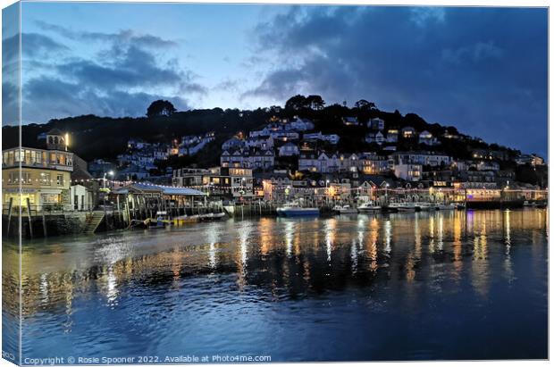 Blue hour at Looe  Canvas Print by Rosie Spooner