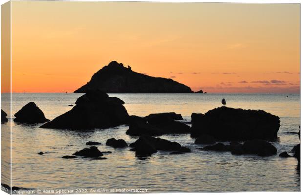 Sunrise view of Thatcher Rock  Canvas Print by Rosie Spooner