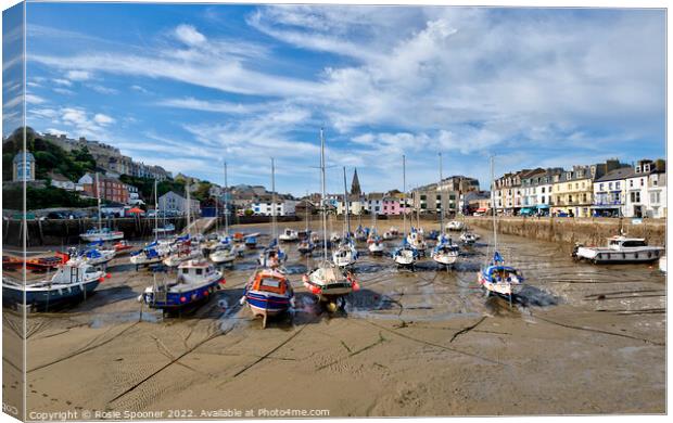 Low tide at Ilfracombe Harbour in North Devon Canvas Print by Rosie Spooner