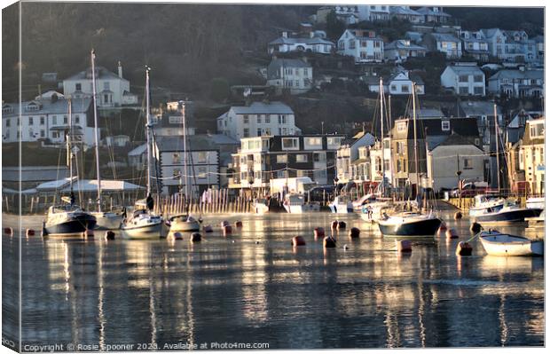 Early morning reflections on The River Looe just after sunrise Canvas Print by Rosie Spooner