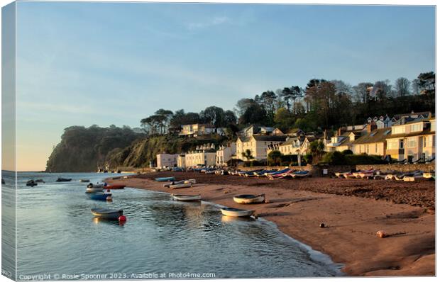 Shaldon on The Teign Canvas Print by Rosie Spooner