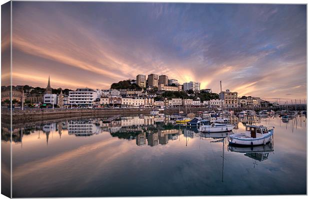 Torquay Sunset Explosion Canvas Print by Rosie Spooner