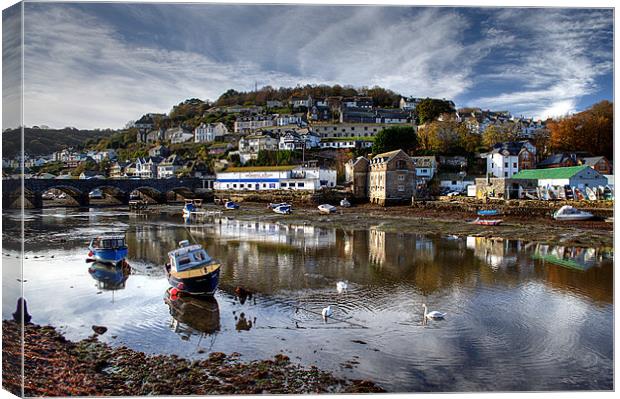 Looe River Reflections Canvas Print by Rosie Spooner