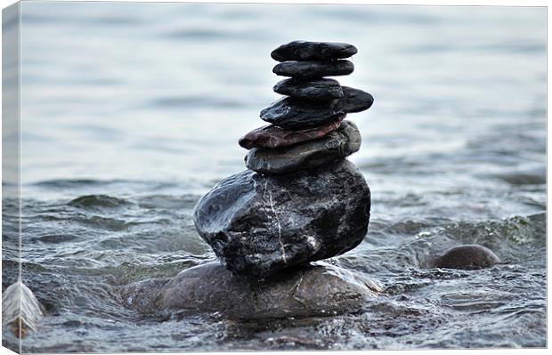 Well Balanced Stones Canvas Print by Rosie Spooner